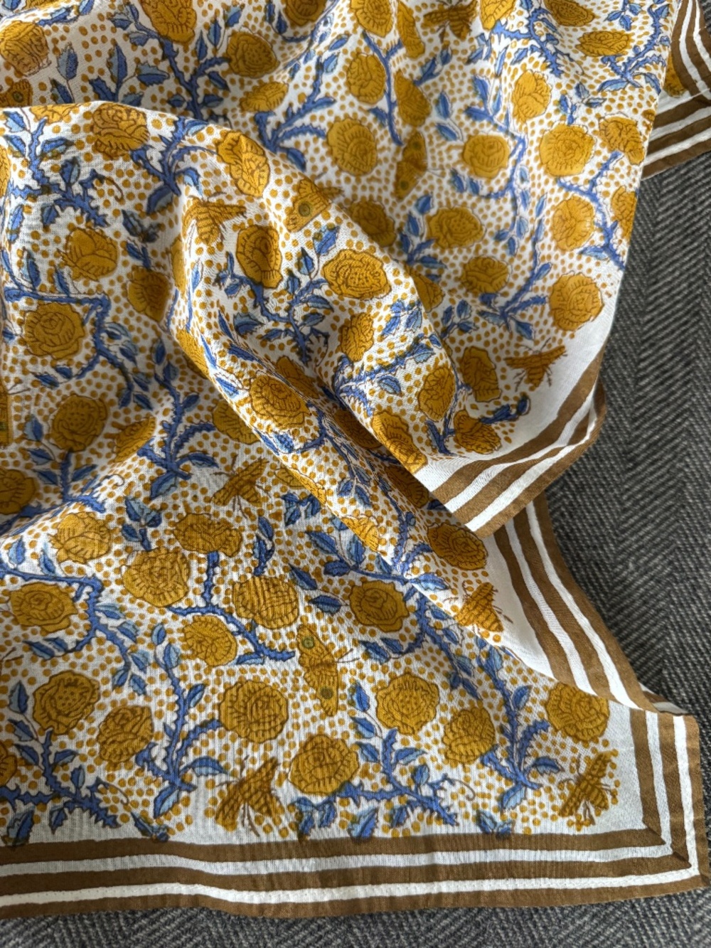 NWOT, BLOCK SHOP TEXTILES, ROSES BANDANA, FLORET COLLECTION - Picture 6 of 16